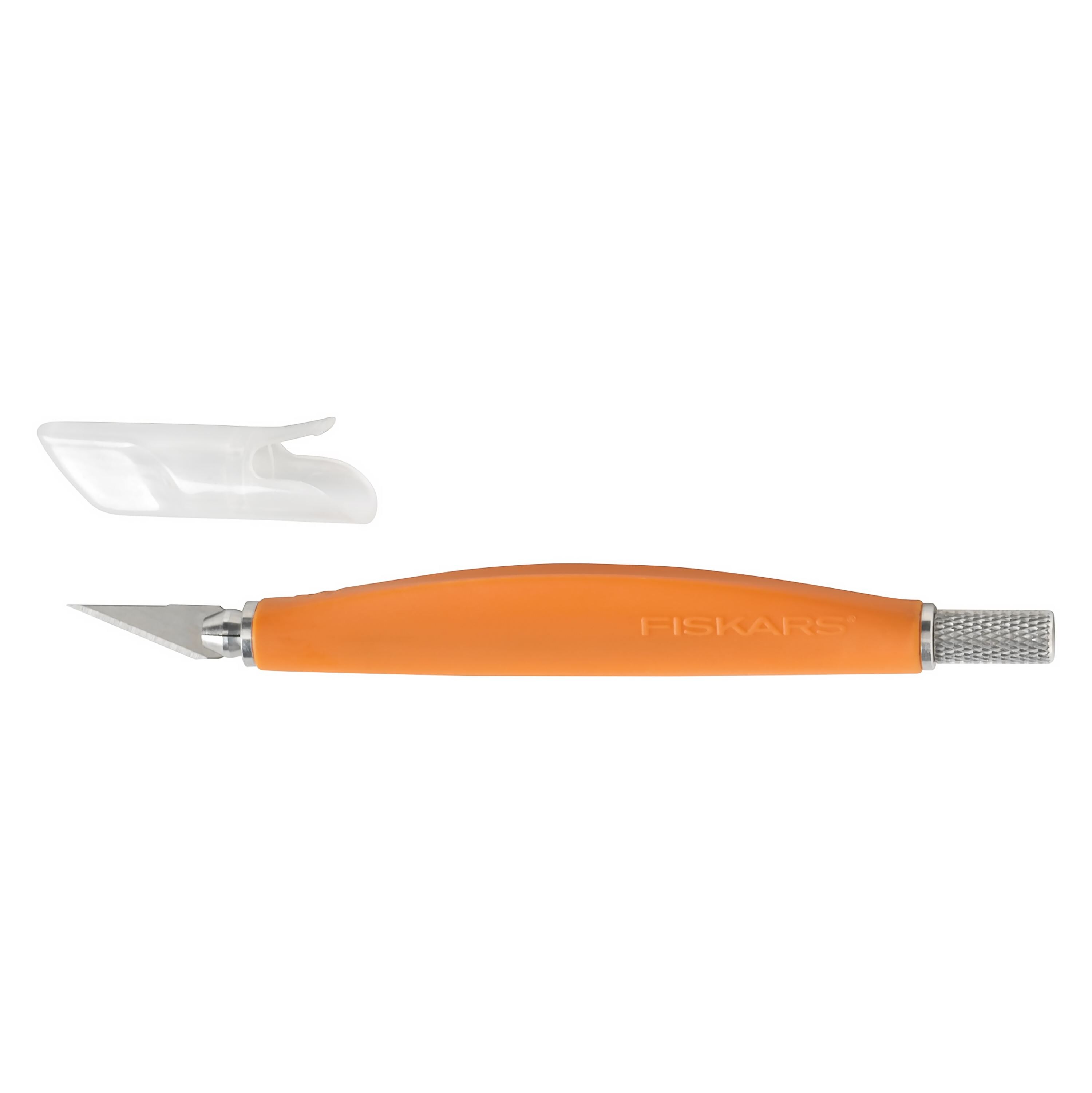 Fiskars SoftGrip Detail Craft Knife - 8 Exacto Knife for Crafting -  Multi-Use Exacto Blade Included with Protective Cover